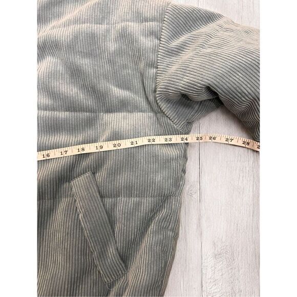 Wild Fable by Target Woman Light Blue Corduroy Puffer Bomber Jacket Coat Size L - Picture 9 of 12